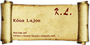Kósa Lajos névjegykártya
