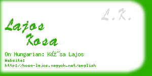 lajos kosa business card